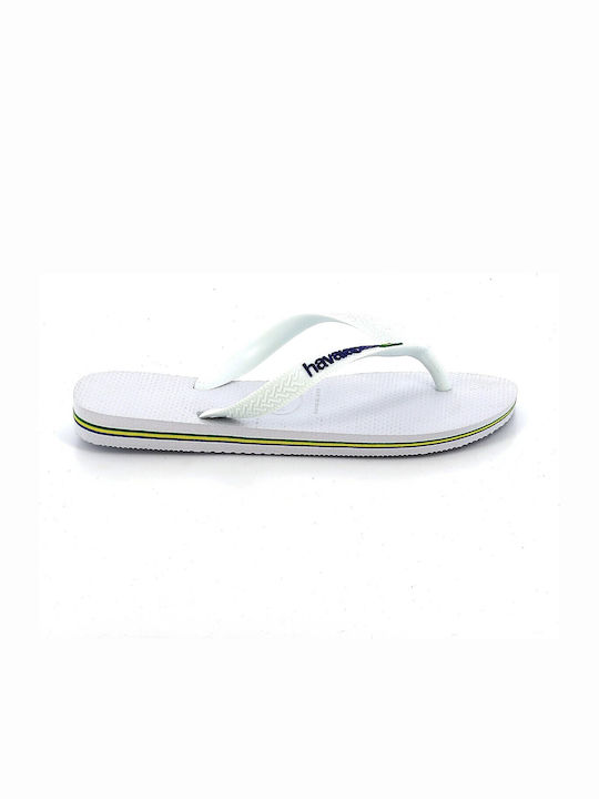 Brasil Logo Men's Flip Flops White