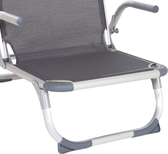 HomeMarkt Aluminium Beach Chair High Back Gray
