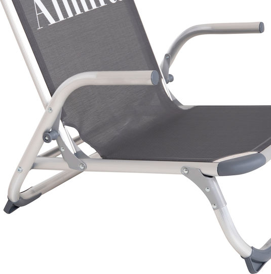 HomeMarkt Aluminium Beach Chair High Back Gray