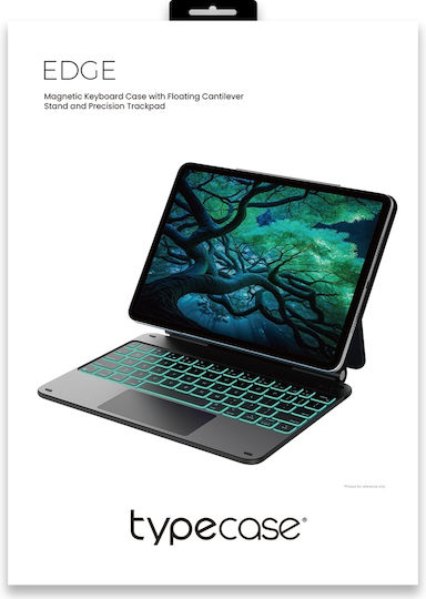 Typecase Edge Флип Капак с Клавиатура на Английски Език САЩ Бордо (Ipad 11" (a16) 2025 / Ipad 10.9" 2022)