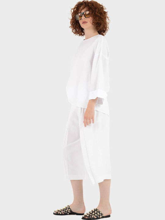 Γυναικεία Μπλούζα Μακρυμάνικη White