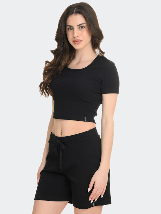 Damen Crop Top Schwarz