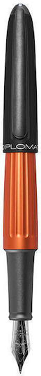 Diplomat Aero Füllfederhalter Mittel 0.8mm Grau aus Stahl mit Schwarz Tintenfarbe