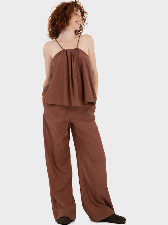 Γυναικεία Μπλούζα Βαμβακερή Brown