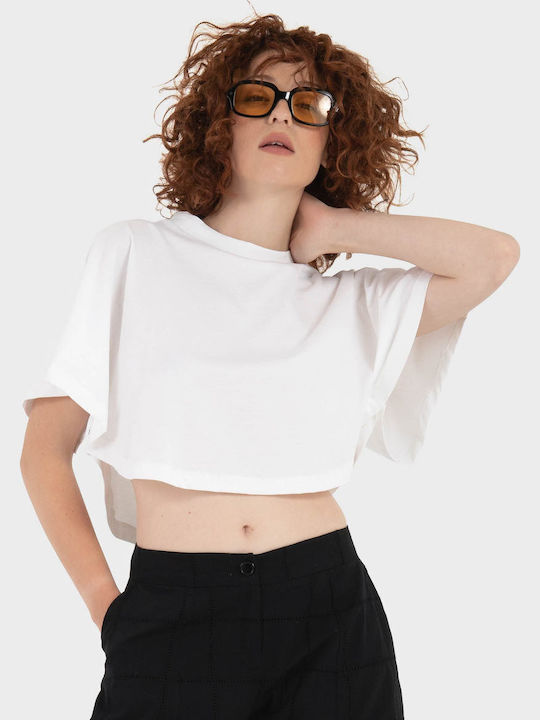 Дамска Crop Тениска Бяла