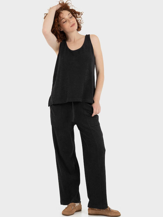 Women's Cotton Sleeveless Top Anthracite