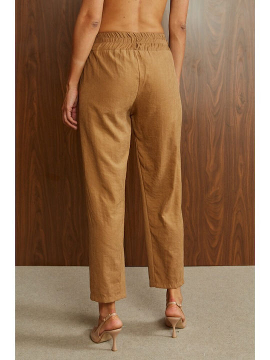 Women's Fabric Trousers Terracotta