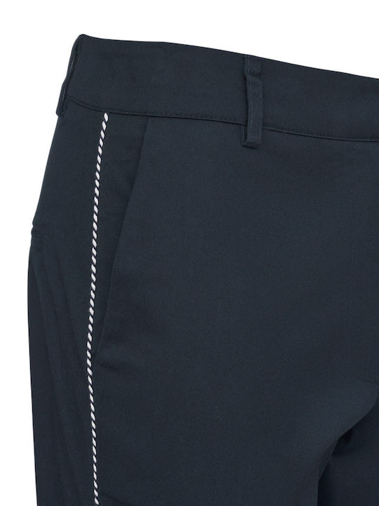Pantaloni Dama Din Țesătură Albastru Închis