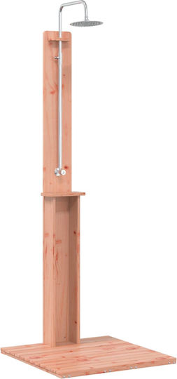 vidaXL Pool Shower from Natural Wood with Height 217cm Brown