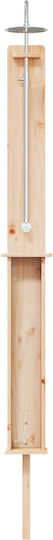 vidaXL Pool Shower from Natural Wood 246x24x19cm Brown