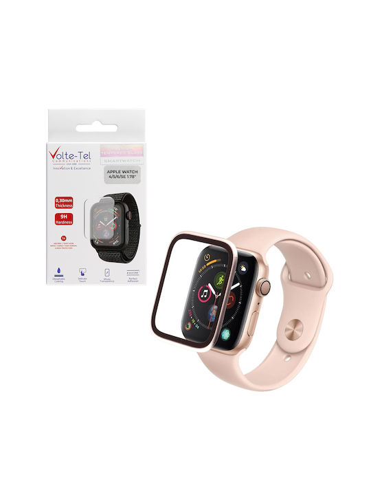 Volte-tel Tempered Glass Apple Watch 4 5 6 Se 44mm 3d Curved Aluminium 1.78" 0.30mm Full Cover & Installation Tool Starlight Volte-tel