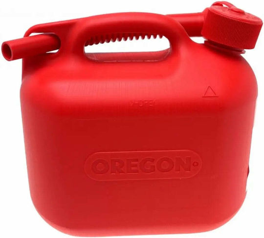 Oregon Fuel Can Double Compartment Plastic with Extension Tube 5lt Red