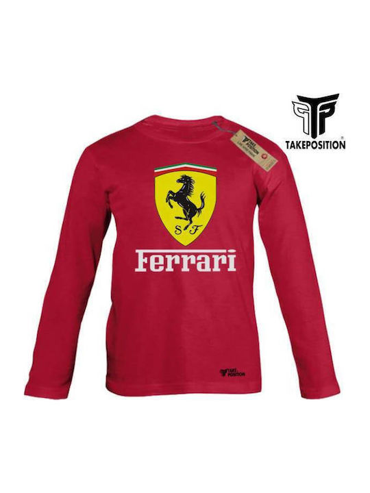 Kids Top Long-sleeved Red Ferrari