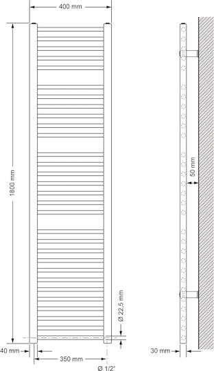 LuxeBath Sahara Suport Electric Pentru Prosoape 1200W 180x40cm Albă