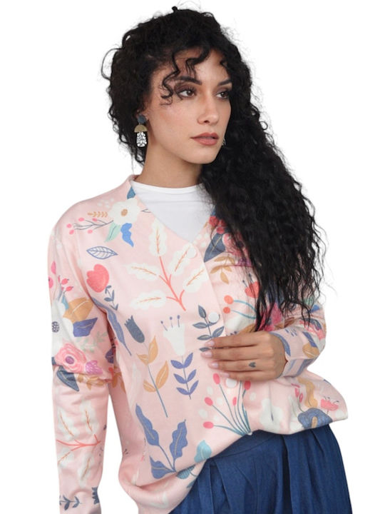 Women's Cardigan with Buttons Peach
