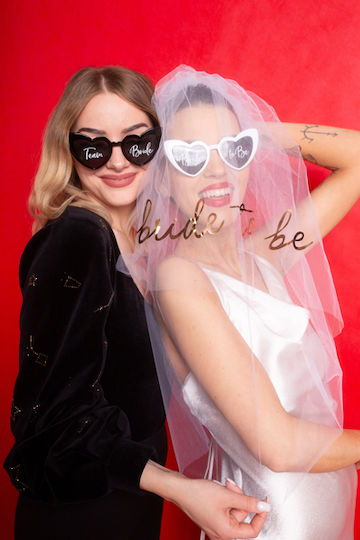 Kunststoff Schwarze Herz Brillen Team Bride