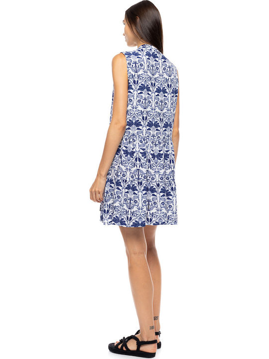Pink Label Damenkaftan Strandmode Blau Tropisch