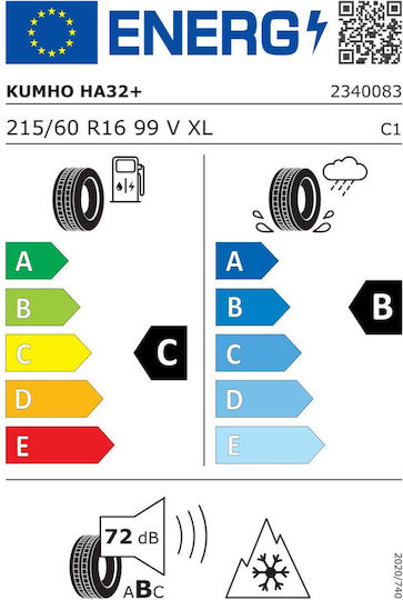 Kumho Ha32+ 215/60R16 99V XL Allwetterreifen für Passagierauto