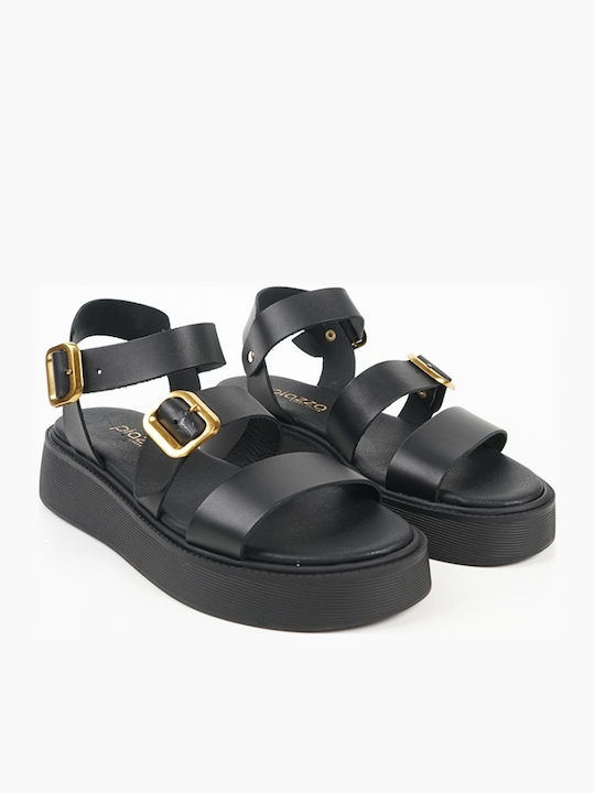 Women's Flat Sandals Flatforms Black