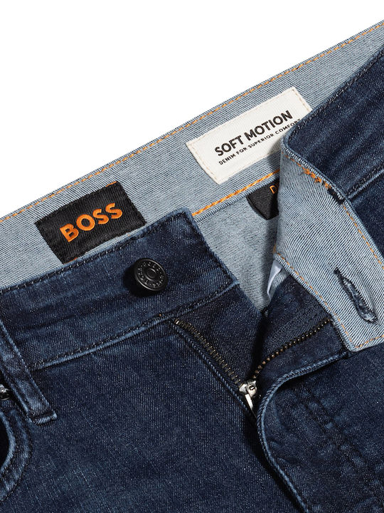 Delaware Men's Jeans Pants Elastic with Slim Fit Dark Blue