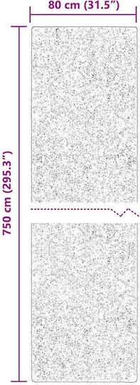 vidaXL Huarte Неплъзгащ Се Килим Правоъгълен Сив 750x80см