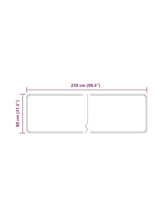 vidaXL Marsa Αντιολισθητικό Χαλί Διάδρομος Μαύρο 80x250cm