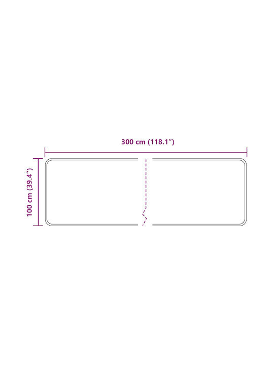 vidaXL Marsa Non-Slip Rectangular Gray Rug 100x300cm