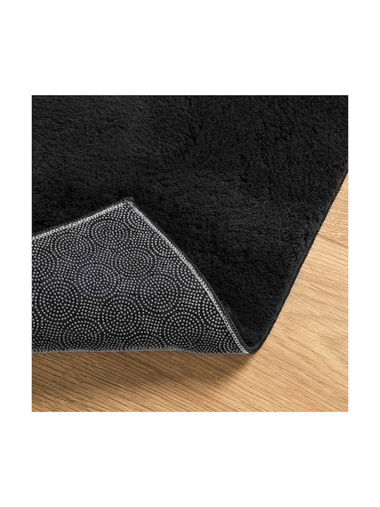 vidaXL Teppich Wohnzimmer Rutschfest 500x80cm Schwarz