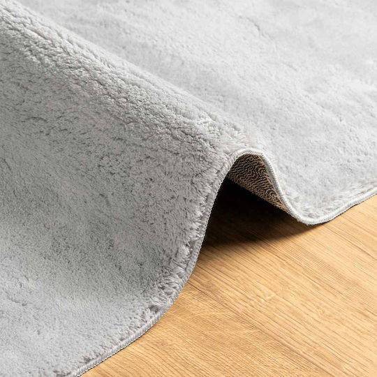 vidaXL vidaXL Non-slip Rectangular Grey Living Room Rug 400x80cm