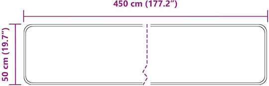 vidaXL Marsa Rutschfest Wohnzimmer Teppich Rechteckig Grau 50x450cm