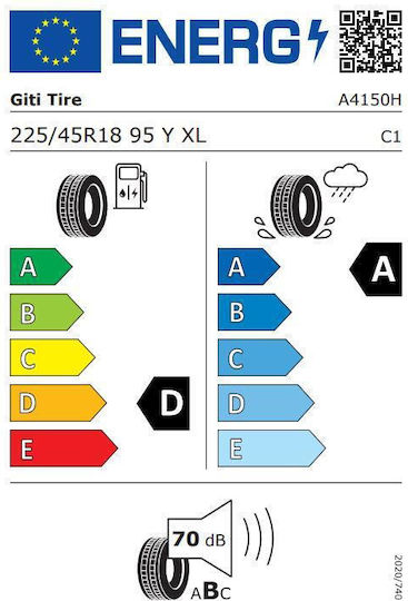 Giti 225/45R18 95Y S2 XL Anvelopă de Vară pentru Autoturism de Pasageri
