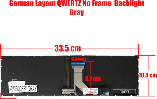 Немска Клавиатура За Лаптоп Hp 15-fc 15-fd 15z-fc 15t-fd 15-fc0000 15t-fc 15-fd0000 N36750-001 N36753-001 N36754-001 N36752-001 De Без Рамка С Подсветка Сива Код 40950deblgray