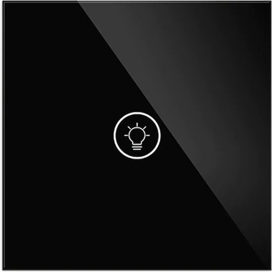 Smart Χωνευτός Διακόπτης Dimmer χωρίς Πλαίσιο Κλασικός Μπουτόν σε Μαύρο Χρώμα