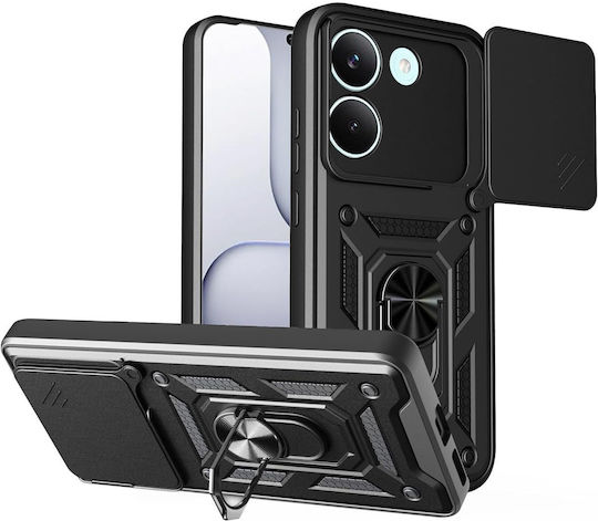 Orso Combo Kickstand Slide Back Cover Black for Poco X8 Pro