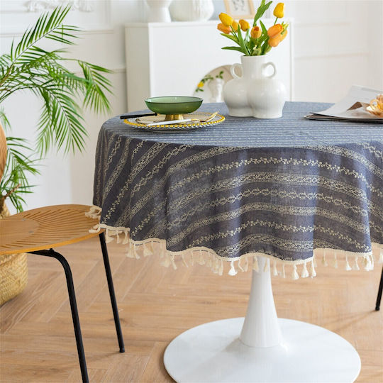 FRIPIA FRIPIA Tischdecke Rotunde Baumwolle Dunkelblau 140cm
