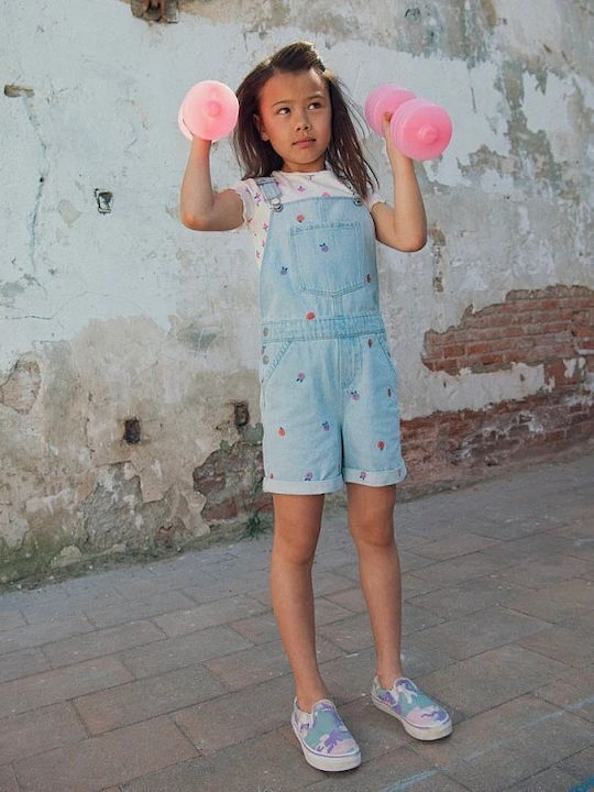Kids Fabric Dungarees Blue