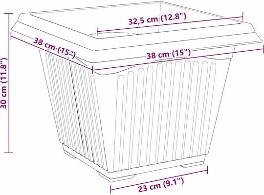 vidaXL Σετ 24 Γλάστρες Πλαστικές Κεραμιδί 38x30εκ.