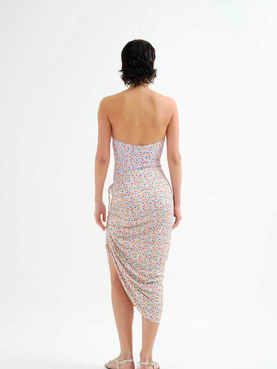 Φούστα Παρεό Πολύχρωμο Floral Print Compania Fantastica Ecru