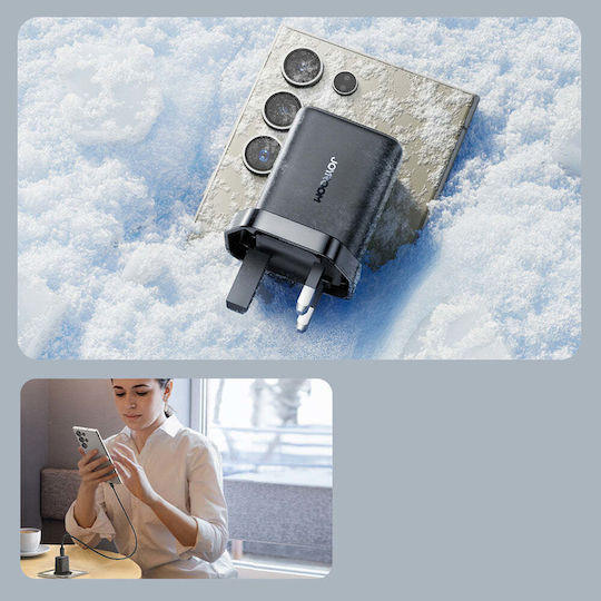 Joyroom с USB-C порт и кабел USB-C - USB-C 25W Power Delivery Черен (JR-TCF23 UK)