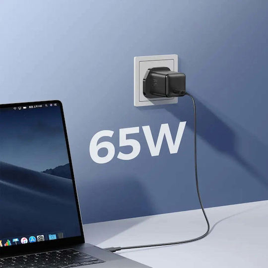 Joyroom Φορτιστής Χωρίς Καλώδιο GaN με Θύρα USB-C 65W Power Delivery Μαύρος (JR-TCG18 UK)