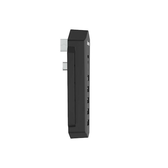 HAMA Зарядно с вграден кабел с 5 USB-A порта и USB-C порт Черен (00054406)