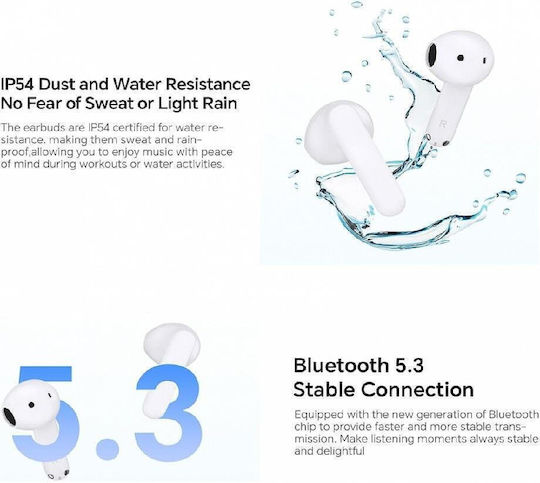 Honor Choice X7e Active In-ear Bluetooth Handsfree Ακουστικά με Αντοχή στον Ιδρώτα και Θήκη Φόρτισης Λευκά