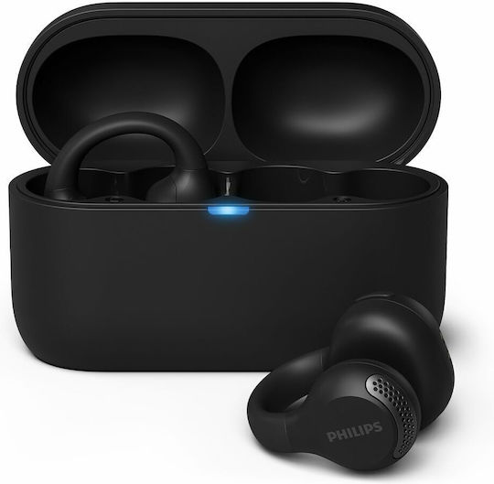Philips TAQ2000 Open Ear Bluetooth Handsfree Ακουστικά με Αντοχή στον Ιδρώτα και Θήκη Φόρτισης Μαύρα