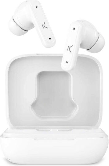 Ksix Vision In-Ear Bluetooth-Freisprecheinrichtung Kopfhörer mit Ladeetui Weiß