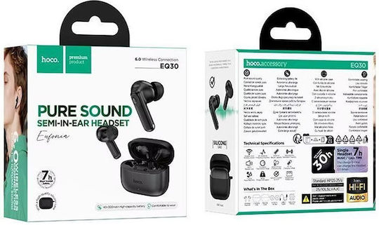 Hoco EQ30 In-ear Bluetooth Handsfree Earphones with Charging Case Black | Skroutz.mt