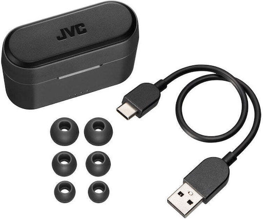 JVC HA-A9T In-ear Bluetooth Handsfree Ακουστικά με Αντοχή στον Ιδρώτα και Θήκη Φόρτισης Μαύρα