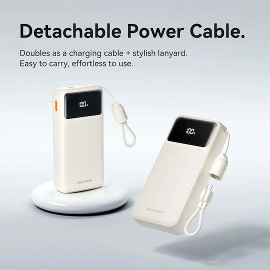 Vention XGY40 Power Bank 20000mAh 22.5W with USB-A Port and USB-C Port Pink