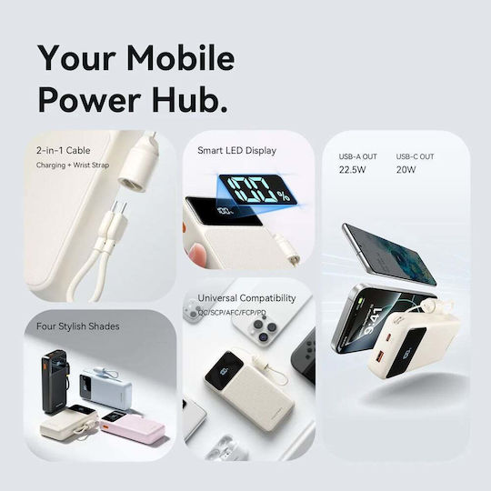 Vention XGY40 Power Bank 20000mAh 22.5W mit USB-A Ausgangsanschlüsse und USB-C Ausgangsanschlüsse Weiß