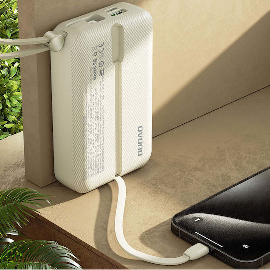 Dudao K-14 Baterie externă 20000mAh 22.5W Power Delivery / Încărcare rapidă / PPS Bej