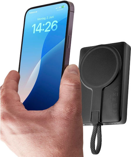Intenso MC10000 MagSafe Външна Батерия 10000mAh 20W с USB-C Изходен Порт Power Delivery / PPS Черна